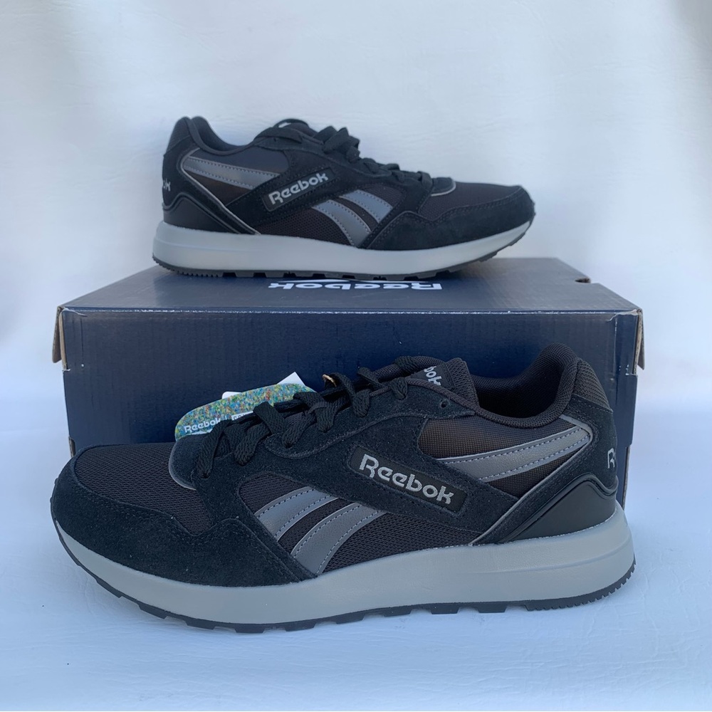 New Reebok Unisex GL 1000 Comfort Footbed size 8 Men / Women 9 Black/Grey - Picture 4 of 16